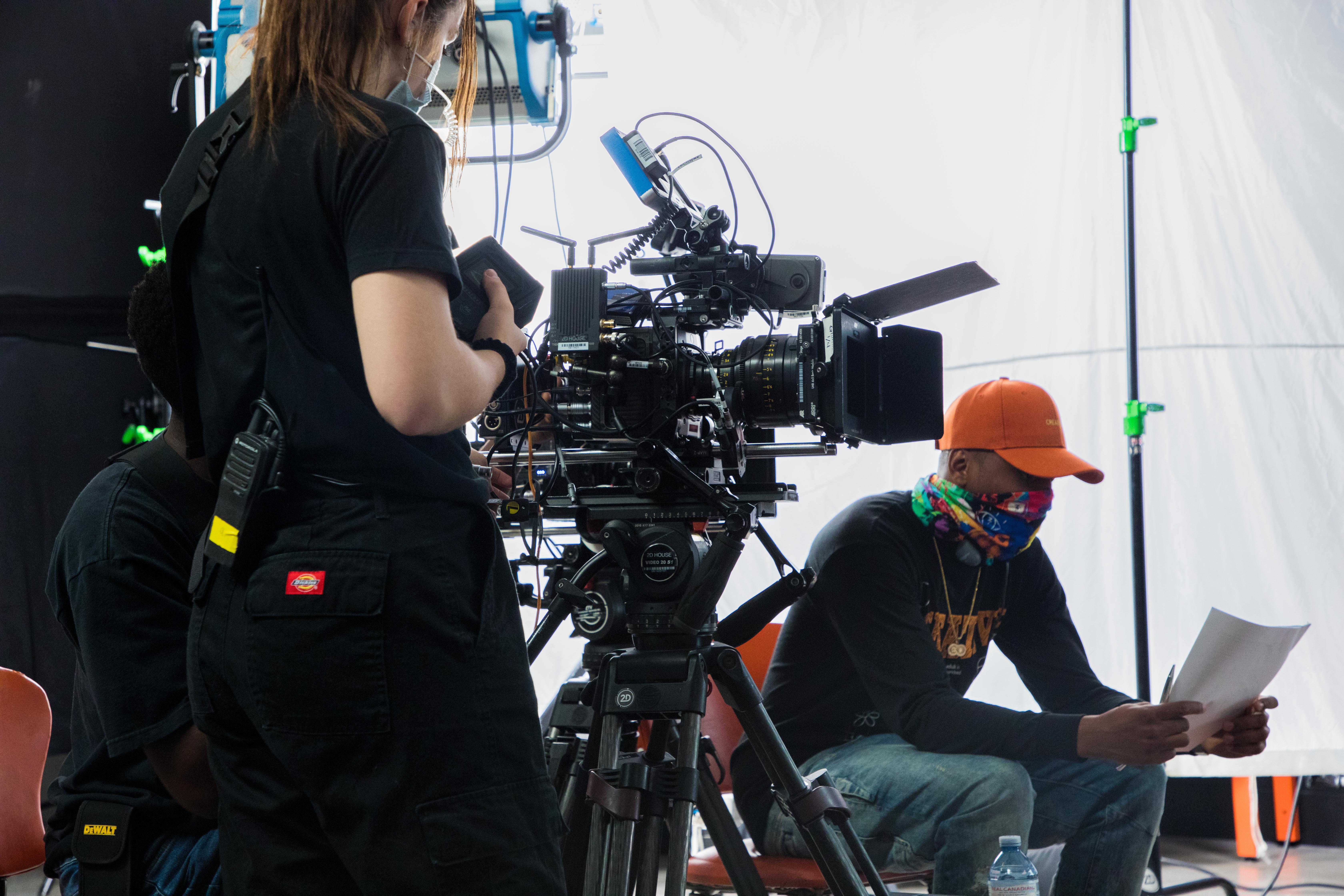 Camera crew on set during the LCBO Spirit of Sustainability production